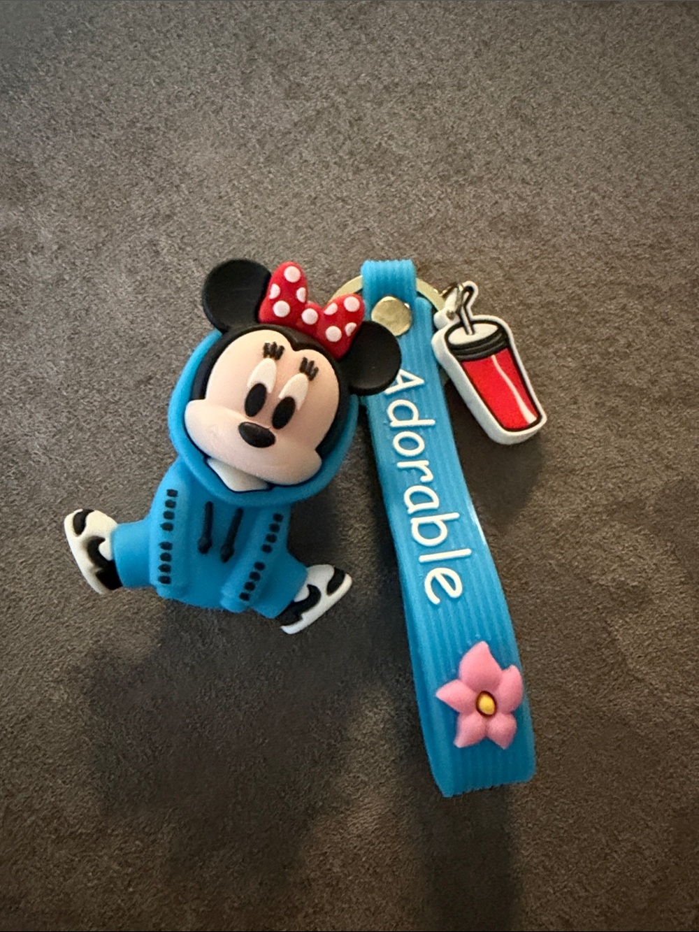 Mouse Blue Rubber Keychain - Adorable B16